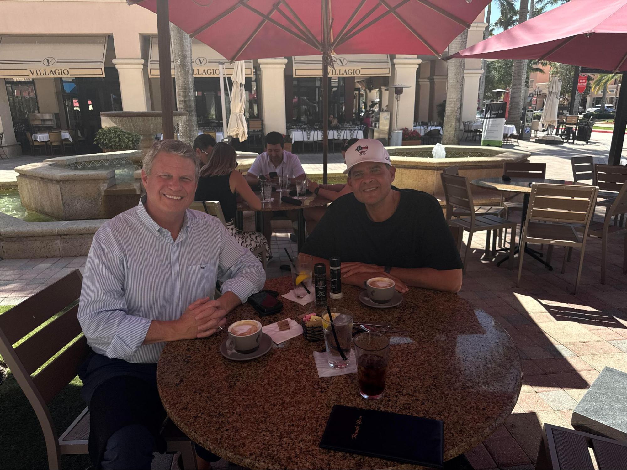 Dylan Jovine meeting with Bill Huizenga at Villagio