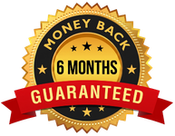 6-month money-back guarantee badge