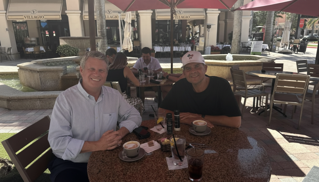 Dylan Jovine having lunch with Congressman Bill Huizenga
